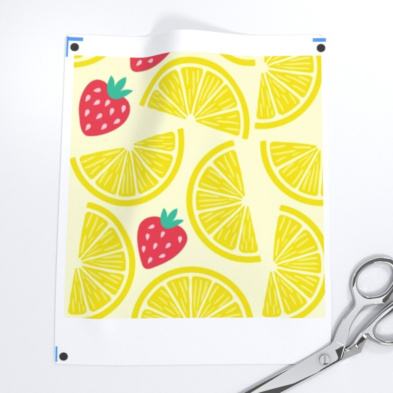 Yellow Summer Red Fruit Geometric Lemon Strawberry Illustrated Juice Lemonade Custom Removable Wallpaper by Spoonflower Peel & Stick Wallpaper 2FT Wide